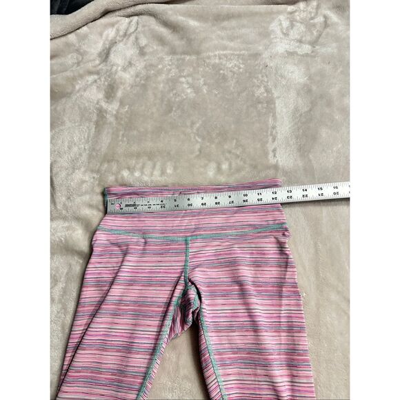 Lululemon 6 Wunder Under Crop III *Luxtreme Cyber Stripe Menthol Pink Green - Picture 4 of 6